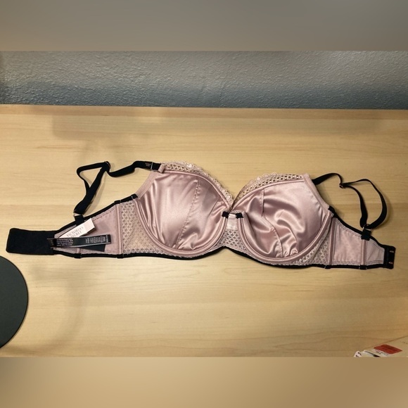 Victoria’s Secret Very Sexy Fishnet Lace pink Pushup Bra 32DD - Picture 7 of 11